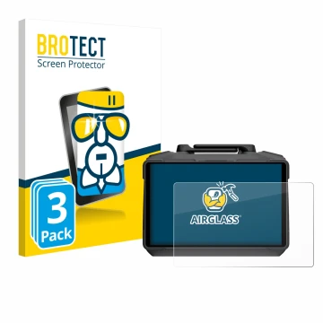 Front side of a product packaging with the brand logo BROTECT. Next to it is the device DJI RC Pro 2 shown with the correspond