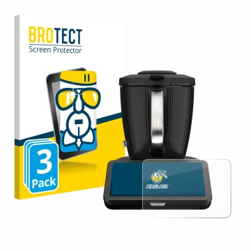 Front side of a product packaging with the brand logo BROTECT. Next to it is the device Vorwerk Bimby TM7 shown with the corre
