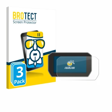 Front side of a product packaging with the brand logo BROTECT. Next to it is the device Ducati V4 Rally (2024) shown with the 