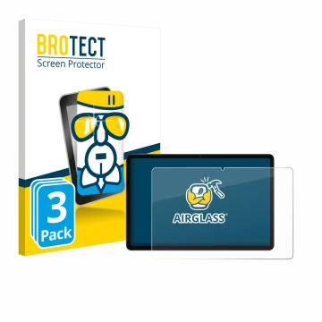 Front side of a product packaging with the brand logo BROTECT. Next to it is the device Xiaomi Redmi Pad 2 shown with the corr