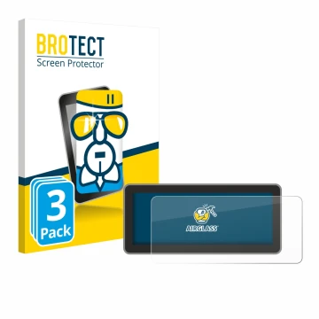 Front side of a product packaging with the brand logo BROTECT. Next to it is the device Vantrue Nexus 4 Pro shown with the cor