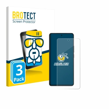 Front side of a product packaging with the brand logo BROTECT. Next to it is the device realme GT 7 shown with the correspondi