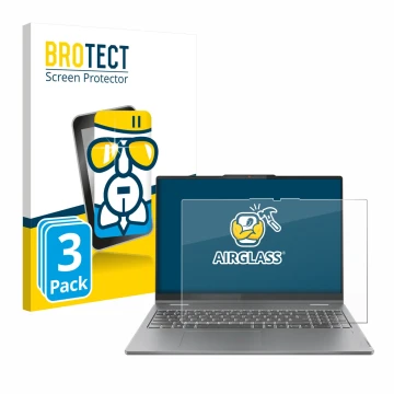 Front side of a product packaging with the brand logo BROTECT. Next to it is the device Lenovo IdeaPad 5 2-in-1 Gen 10 16