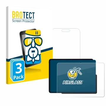 Front side of a product packaging with the brand logo BROTECT. Next to it is the device OnePlus Pad 3 shown with the correspon