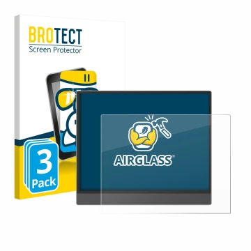 Front side of a product packaging with the brand logo BROTECT. Next to it is the device Boox Tab X C shown with the correspond