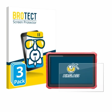Front side of a product packaging with the brand logo BROTECT. Next to it is the device Launch X-431 Pro3 V+ Elite shown with 