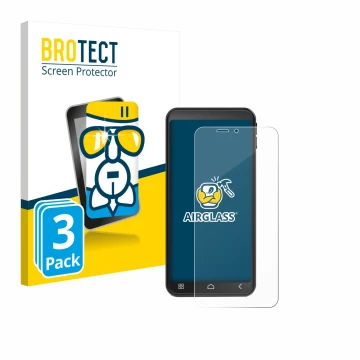 Front side of a product packaging with the brand logo BROTECT. Next to it is the device Emporia Smart ME7 shown with the corre