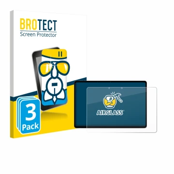 Front side of a product packaging with the brand logo BROTECT. Next to it is the device OnePlus Pad Lite shown with the corres