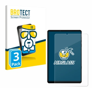 Front side of a product packaging with the brand logo BROTECT. Next to it is the device Lenovo Legion Y700 2022 shown with the