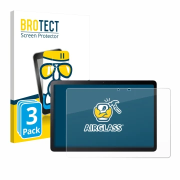 Front side of a product packaging with the brand logo BROTECT. Next to it is the device Acer Iconia V11-11 shown with the corr