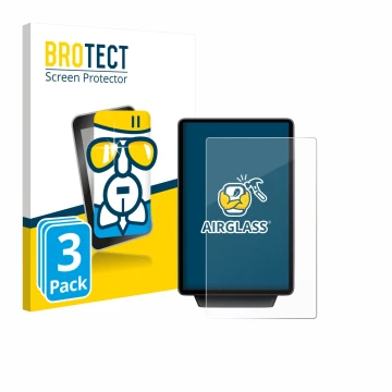 Front side of a product packaging with the brand logo BROTECT. Next to it is the device Ford Explorer Electric 2025 shown with