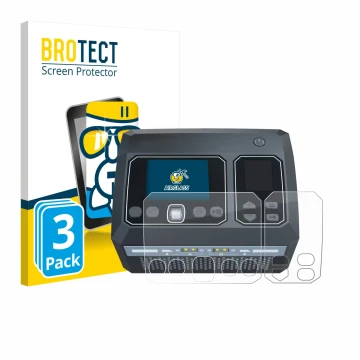 Front side of a product packaging with the brand logo BROTECT. Next to it is the device SkyRc D750 Mix shown with the correspo