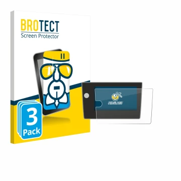 Front side of a product packaging with the brand logo BROTECT. Next to it is the device Volkswagen Polo Life 2024 shown with t