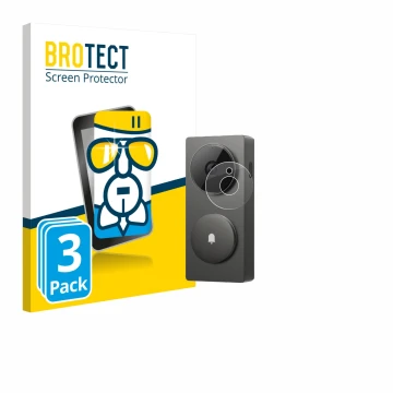 Front side of a product packaging with the brand logo BROTECT. Next to it is the device Aqara Hub G410 shown with the correspo