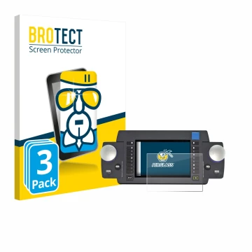 Front side of a product packaging with the brand logo BROTECT. Next to it is the device ESU Ecos 50220 shown with the correspo