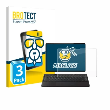 Front side of a product packaging with the brand logo BROTECT. Next to it is the device Microsoft Surface Pro Copilot+ 13