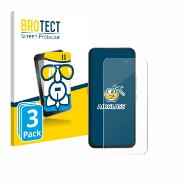 Front side of a product packaging with the brand logo BROTECT. Next to it is the device Oukitel WP210 5G shown with the corres
