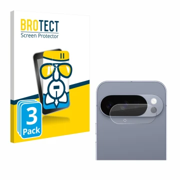 Front side of a product packaging with the brand logo BROTECT. Next to it is the device Google Pixel 10 Pro (ONLY Camera Lens)