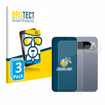 Front side of a product packaging with the brand logo BROTECT. Next to it is the device Google Pixel 10 Pro XL (Front+Camera) 