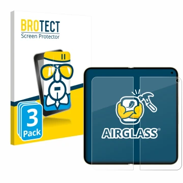 Front side of a product packaging with the brand logo BROTECT. Next to it is the device Google Pixel 10 Pro Fold (Inner displa