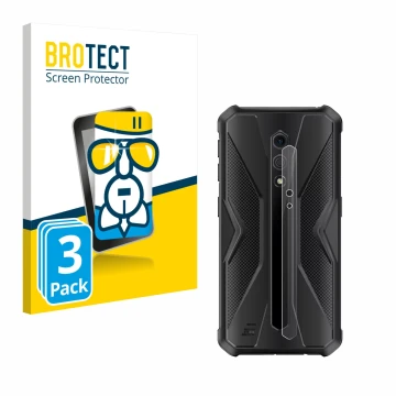Front side of a product packaging with the brand logo BROTECT. Next to it is the device Ulefone Armor X12 Pro (ONLY Camera Len