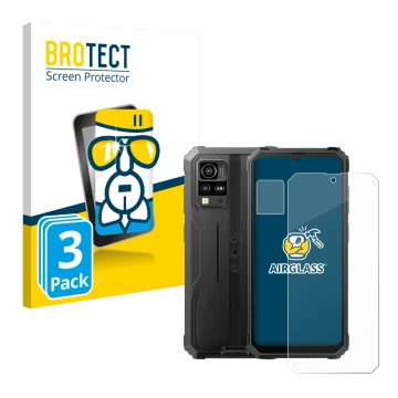 Front side of a product packaging with the brand logo BROTECT. Next to it is the device Blackview BV4800 SE (Front+Camera) sho