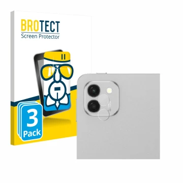 Front side of a product packaging with the brand logo BROTECT. Next to it is the device Honor Magicpad 3 (ONLY Camera Lens) sh