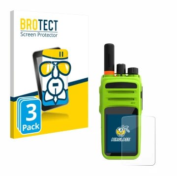 Front side of a product packaging with the brand logo BROTECT. Next to it is the device Talkpod N58 Plus shown with the corres