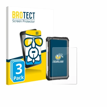 Front side of a product packaging with the brand logo BROTECT. Next to it is the device Apple iPad Mini 7 2024 (case-friendly)