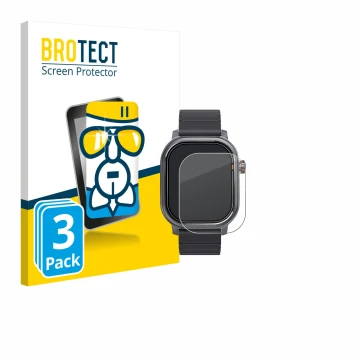 Front side of a product packaging with the brand logo BROTECT. Next to it is the device Kospet Pulse shown with the correspond
