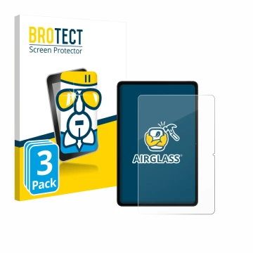 Front side of a product packaging with the brand logo BROTECT. Next to it is the device Xiaomi Redmi Pad 2 Pro shown with the 