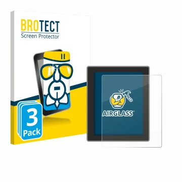 Front side of a product packaging with the brand logo BROTECT. Next to it is the device Peterson Strobostomp Mini shown with t