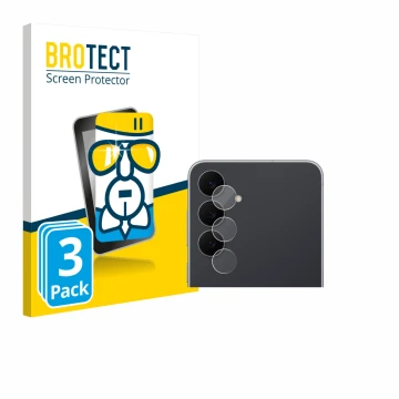 Front side of a product packaging with the brand logo BROTECT. Next to it is the device Samsung Galaxy S25 FE Enterprise Editi