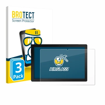 Front side of a product packaging with the brand logo BROTECT. Next to it is the device MUISOO A10 10.1