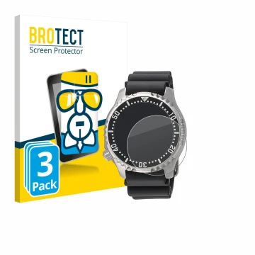 Front side of a product packaging with the brand logo BROTECT. Next to it is the device Citizen NY0040 shown with the correspo