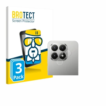 Front side of a product packaging with the brand logo BROTECT. Next to it is the device Xiaomi 15T (ONLY Camera Lens) shown wi