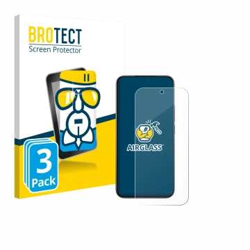 Front side of a product packaging with the brand logo BROTECT. Next to it is the device Xiaomi 17 shown with the corresponding