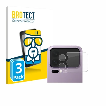 Front side of a product packaging with the brand logo BROTECT. Next to it is the device Xiaomi 17 Pro Max (ONLY Camera Lens) s