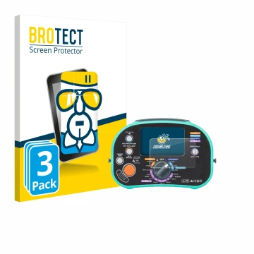Front side of a product packaging with the brand logo BROTECT. Next to it is the device Kewtech KT63DL shown with the correspo