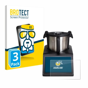 Front side of a product packaging with the brand logo BROTECT. Next to it is the device Ufesa TotalChef RK10 shown with the co