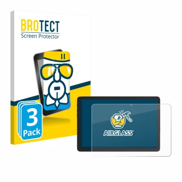 Front side of a product packaging with the brand logo BROTECT. Next to it is the device Cubot Tab 65 10.1
