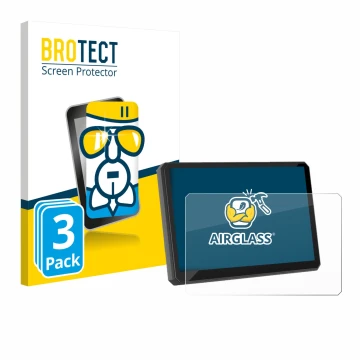 Front side of a product packaging with the brand logo BROTECT. Next to it is the device Carpuride W502BS Pro 5