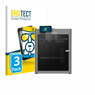 Front side of a product packaging with the brand logo BROTECT. Next to it is the device Bambu Lab P2S 3D Printer shown with th