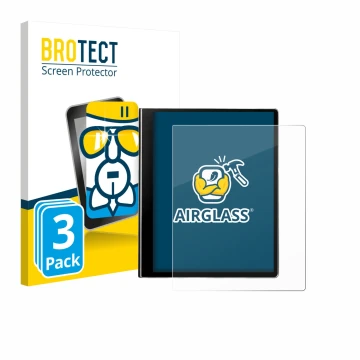 Front side of a product packaging with the brand logo BROTECT. Next to it is the device eazeye Paper 2.0 shown with the corres