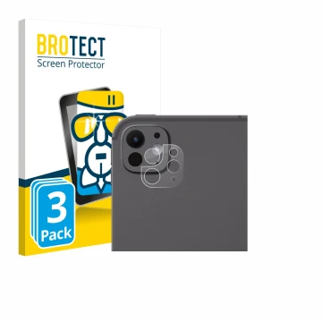 Front side of a product packaging with the brand logo BROTECT. Next to it is the device Apple iPad Pro 13