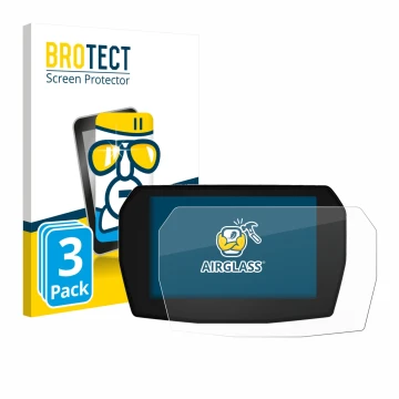 Front side of a product packaging with the brand logo BROTECT. Next to it is the device Ducati Panigale V2 2025 shown with the