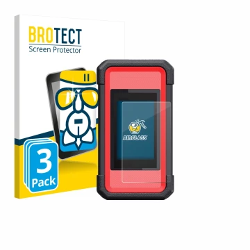 Front side of a product packaging with the brand logo BROTECT. Next to it is the device Launch X431 SmartLink C V2.0 shown wit