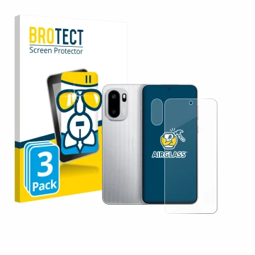 Front side of a product packaging with the brand logo BROTECT. Next to it is the device OnePlus Ace 6 (Front+Camera) shown wit