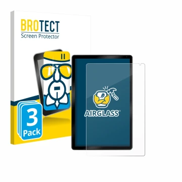 Front side of a product packaging with the brand logo BROTECT. Next to it is the device Yicty C108 10.1