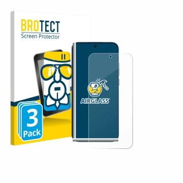 Front side of a product packaging with the brand logo BROTECT. Next to it is the device realme GT 8 Pro shown with the corresp